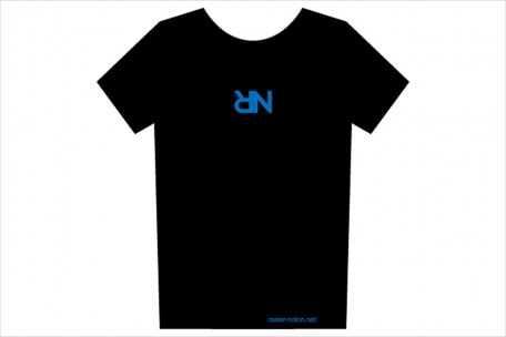 t-shirt - upside down RN logo - black