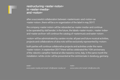 raster-noton press release, 03 of may 2017